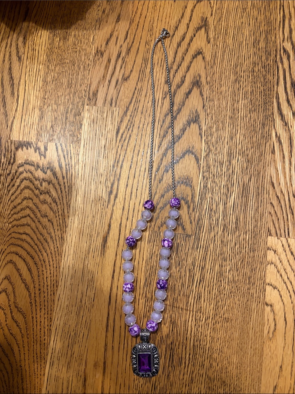 Purple Beaded Pendant Necklace - Elegant Women’s Jewelry